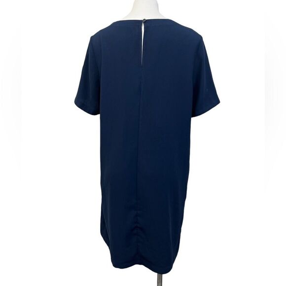 M&S Collection dress US sz 12 navy blue short sleeve knee length shift -11‎ - Picture 3 of 5